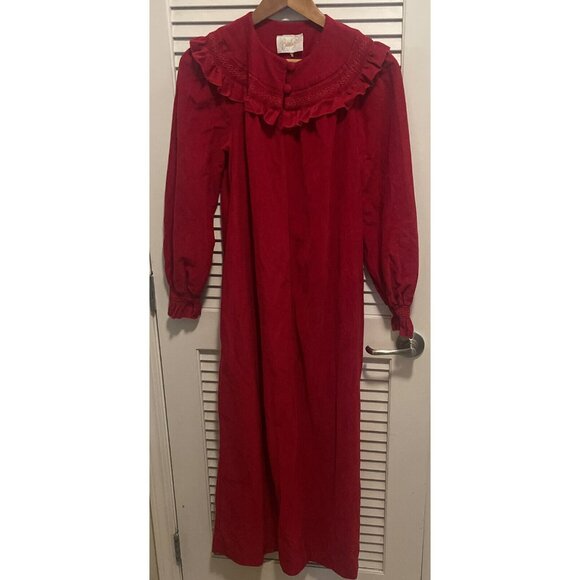 Vintage Barbizon Red Ruffle FlannelNightgown Women’s Small